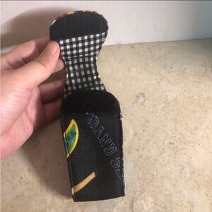 Vintage Small Black and Multicolor Baseball Magnetic Closure Pouch